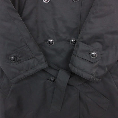 Versace Trench Coat Animal Pattern Lining Nylon Double Breasted Epaulette Black — view 4