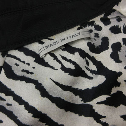 Versace Trench Coat Animal Pattern Lining Nylon Double Breasted Epaulette Black — view 9