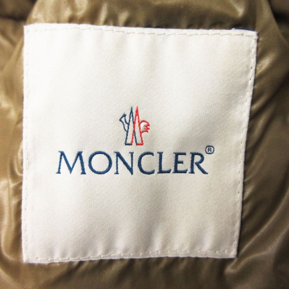 Moncler Down Jacket Marque with Hood Zip Up Ribbed Hem Brown — view 8