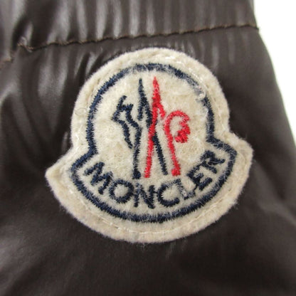 Moncler Down Jacket Marque with Hood Zip Up Ribbed Hem Brown — view 3