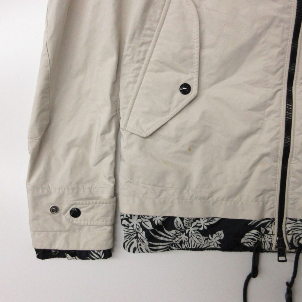 Moncler Jacket Patrice Hooded Zip Up Toggle Button Botanical Pattern Lining — view 5