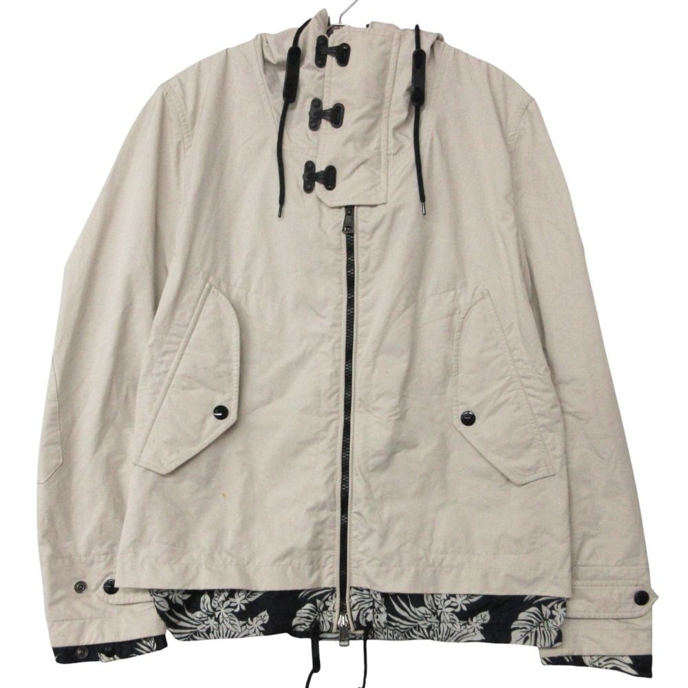 Moncler Jacket Patrice Hooded Zip Up Toggle Button Botanical Pattern Lining