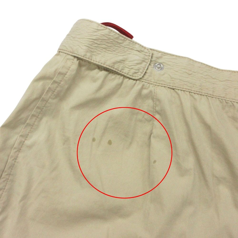 Prada Sports Pants Rubber Logo Cotton Half Beige — view 7