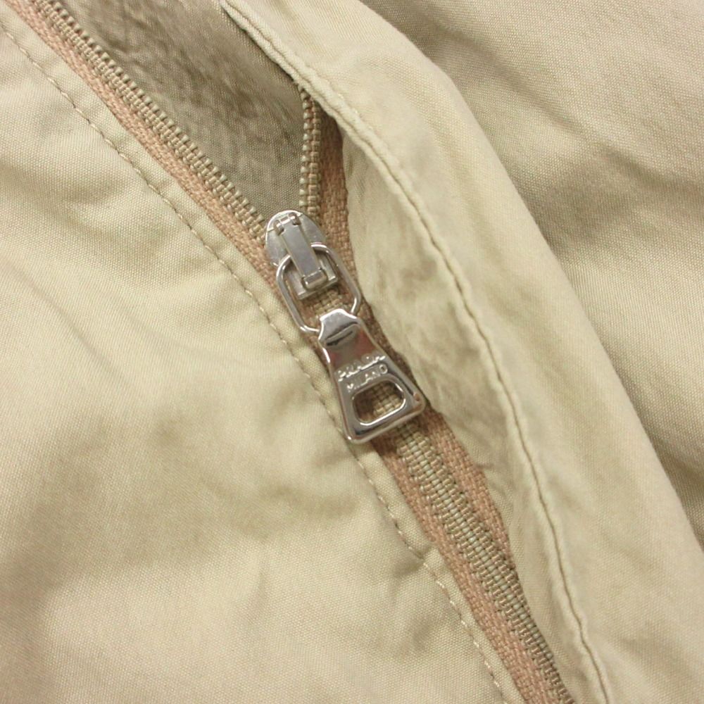 Prada Sports Pants Rubber Logo Cotton Half Beige — view 4