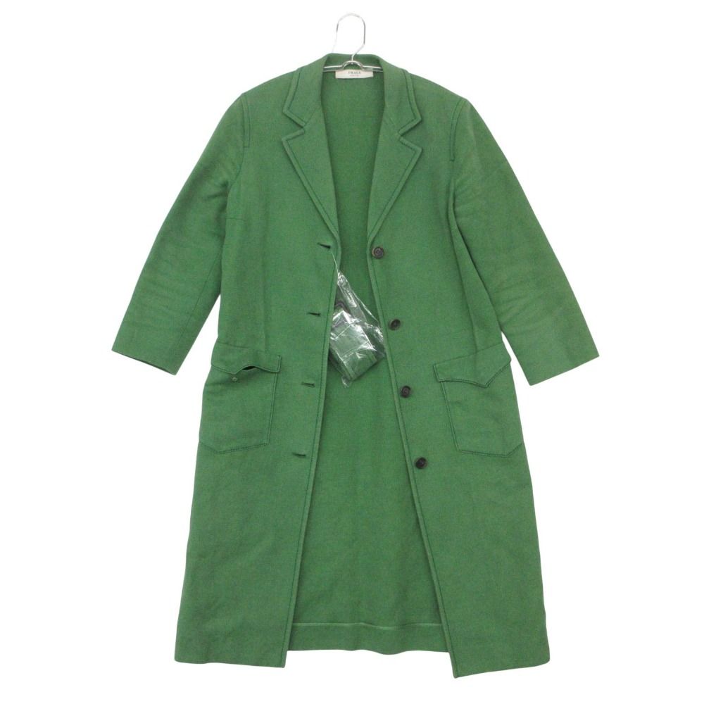 Prada Che Star Coat Cotton Linen Outer Jacket Green — view 3