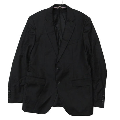 Loro Piana Hugo Boss Tailored Jacket Wool Blue Leather Single Black
