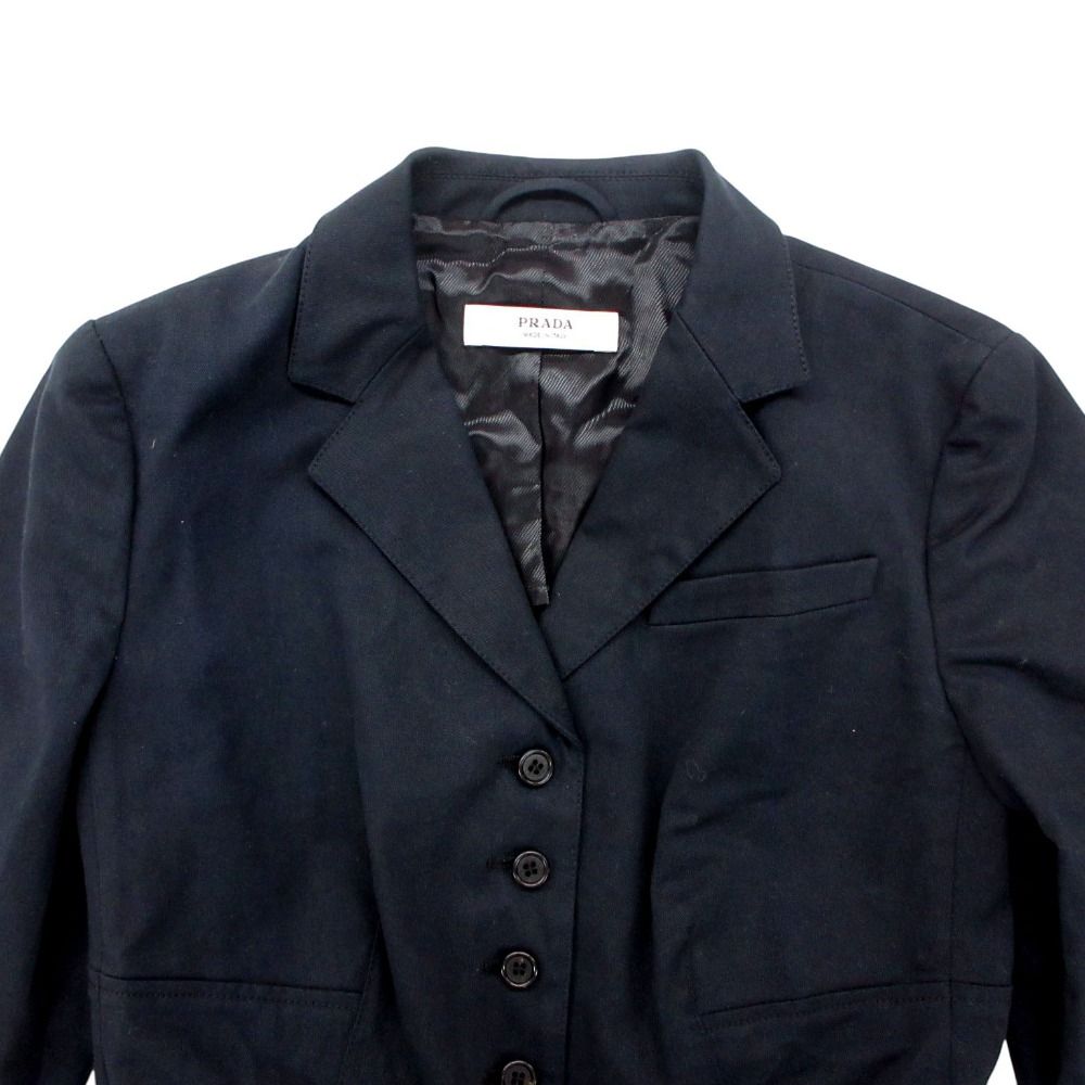 Prada Tailored Jacket Tight Stretch a Line Button — view 3