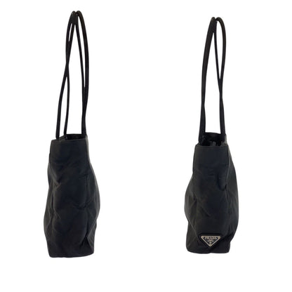 Prada Tessuto Black Silver Nylon 50 Tote Shoulder Bag — view 8