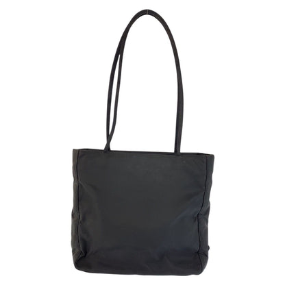 Prada Tessuto Black Silver Nylon 50 Tote Shoulder Bag
