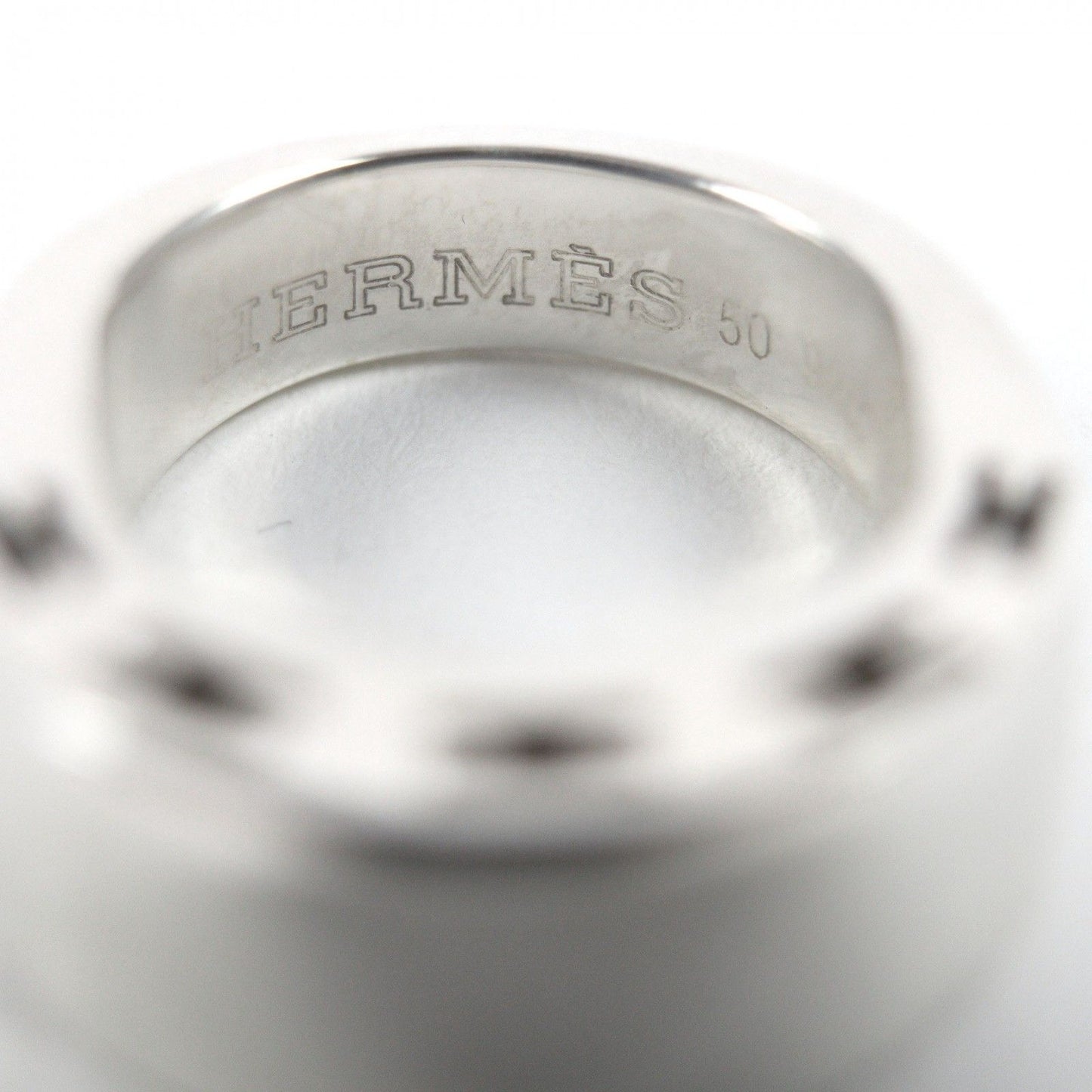 Hermes Curarte Logo Ring Silver 50 Jp7 Recommended — view 6