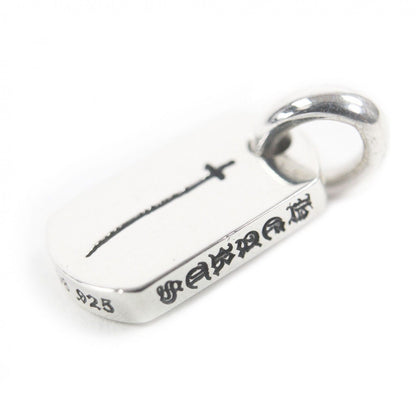 Chrome Hearts D T Tny RS Crs Tiny Dog Tag RS Cross Necklace Charm Pendant Silver — view 3