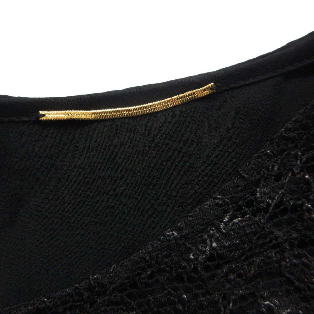 Saint Laurent Paris Blouse Lace Top Sleeveless Pullover Black Sweater — view 5