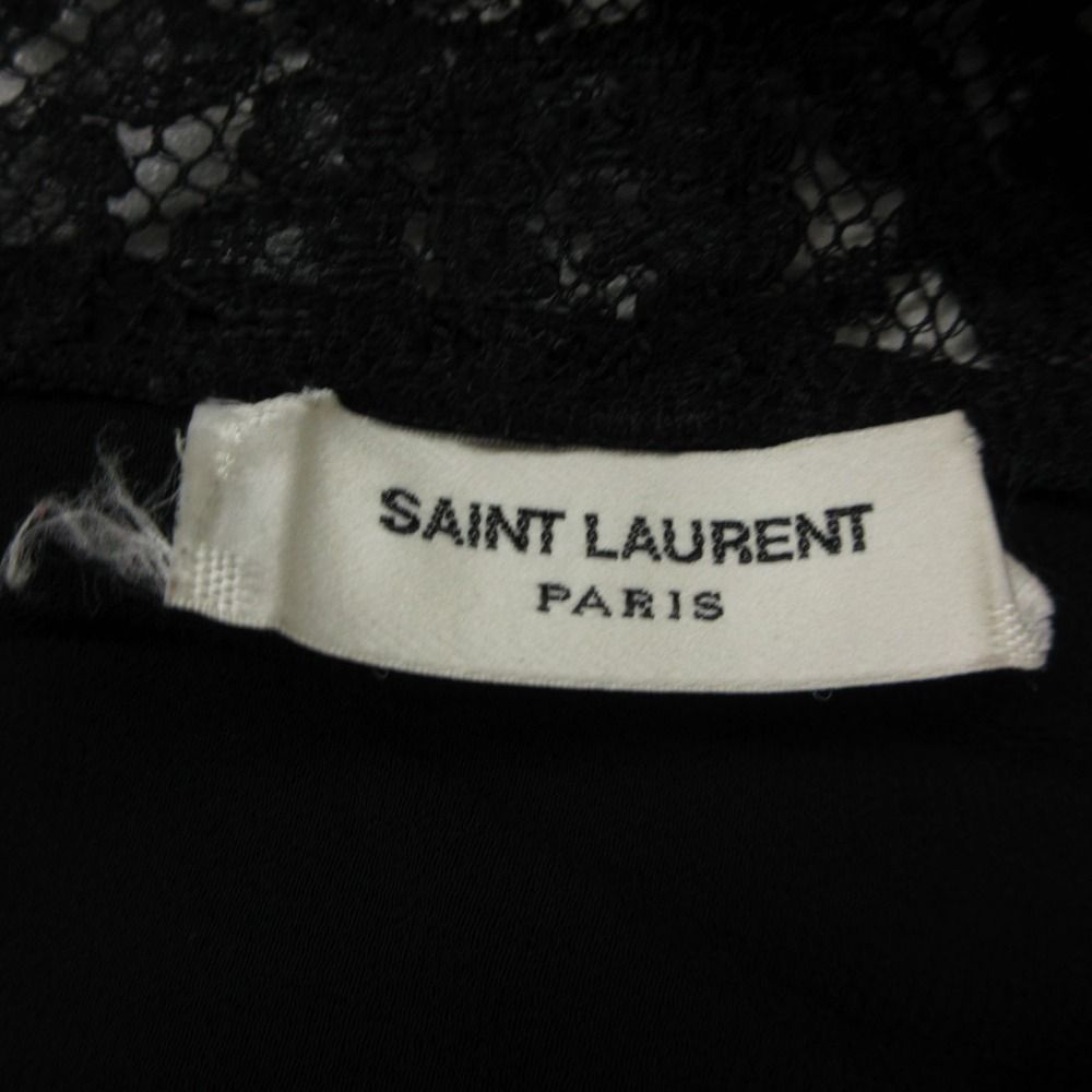 Saint Laurent Paris Blouse Lace Top Sleeveless Pullover Black Sweater — view 3