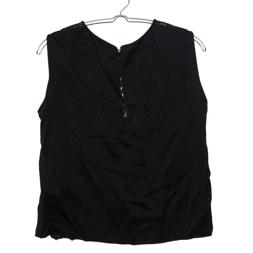 Saint Laurent Paris Blouse Lace Top Sleeveless Pullover Black Sweater — view 2