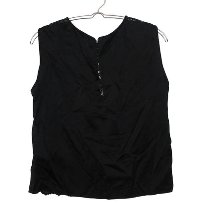 Saint Laurent Paris Blouse Lace Top Sleeveless Pullover Black Sweater — view 2
