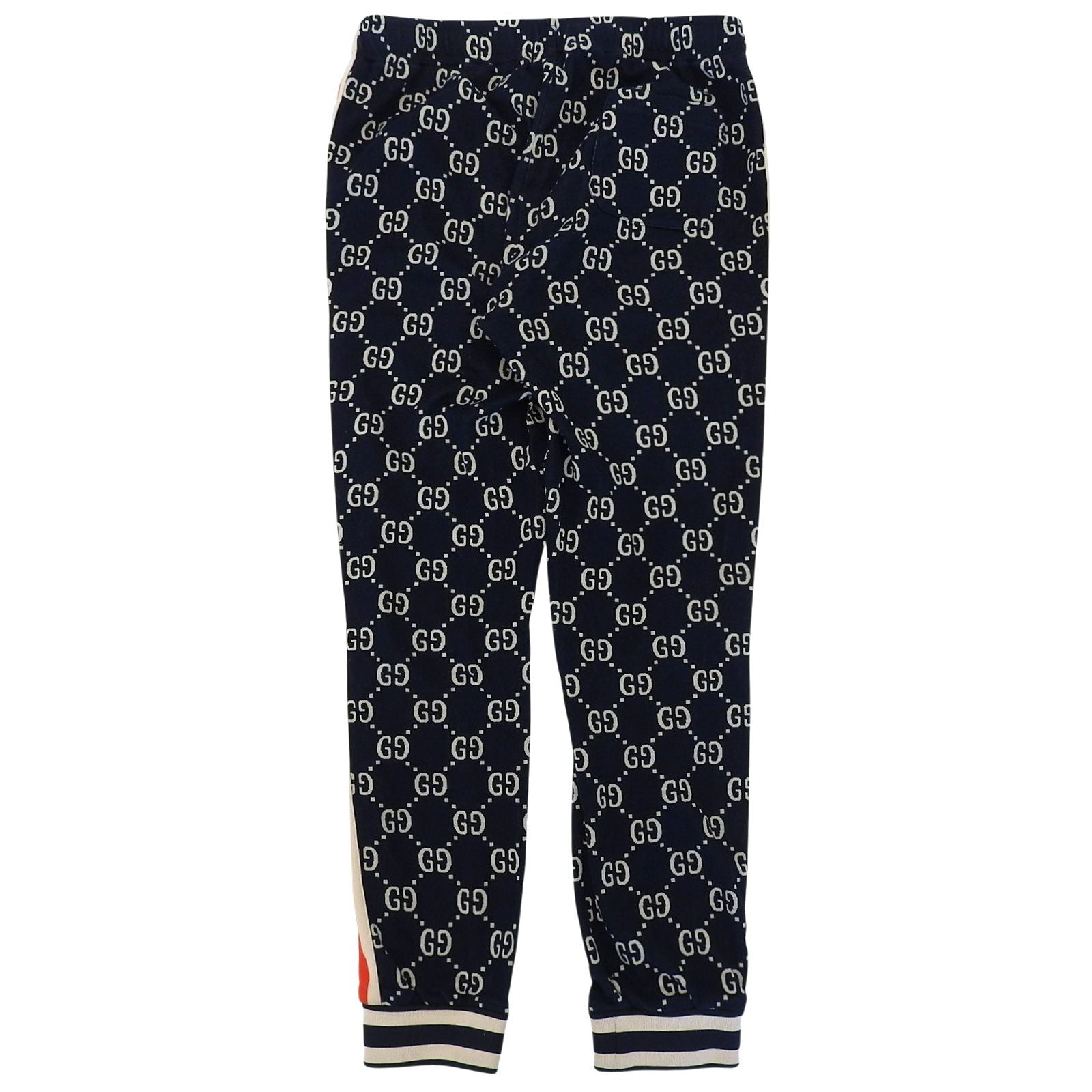 Gucci Cotton 100% GG Jacquard Side Line Jogging Pants Navy Multi XL — view 2