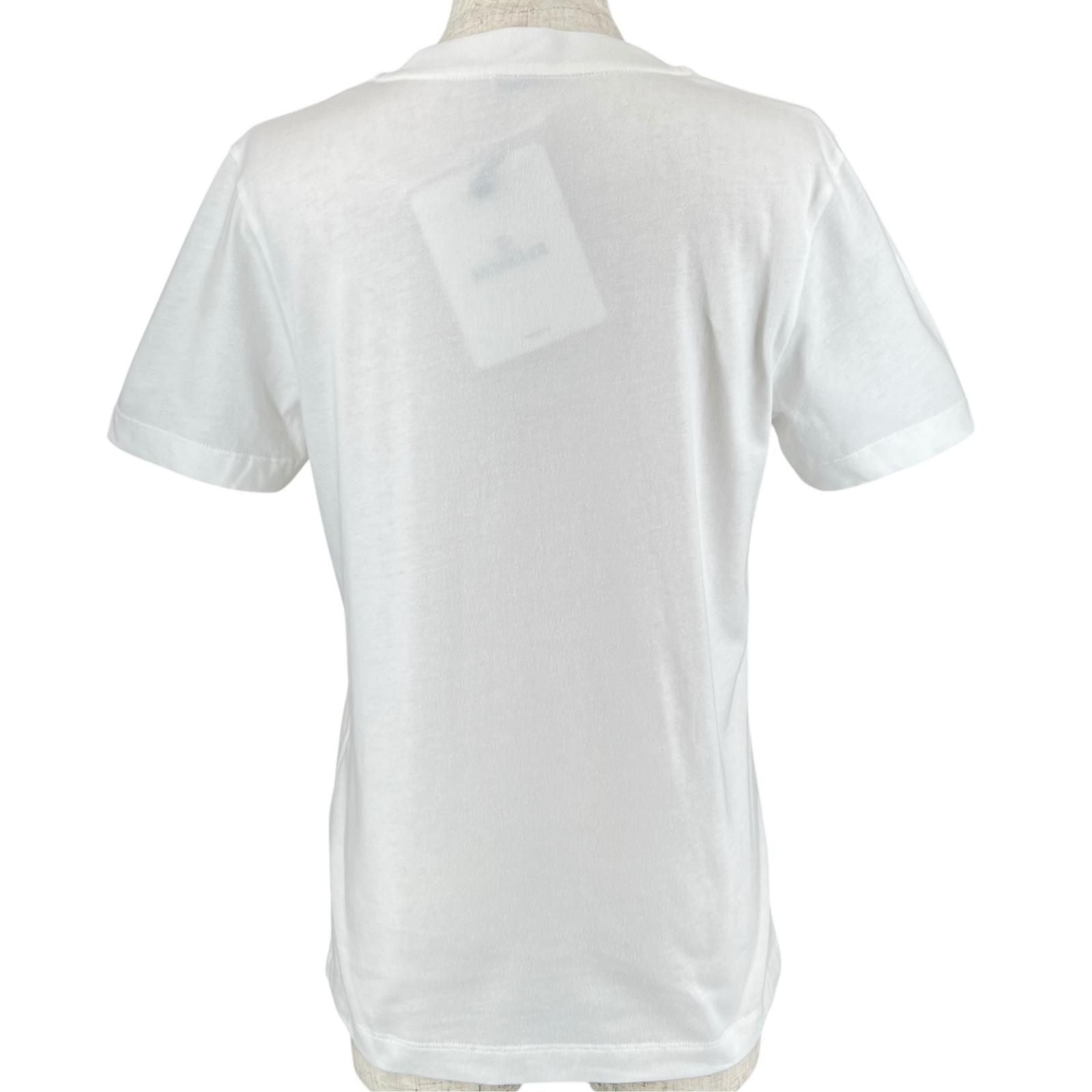 Moncler Cotton 100% Logo Line Stone Decoration Short Sleeve T-Shirt White — view 2