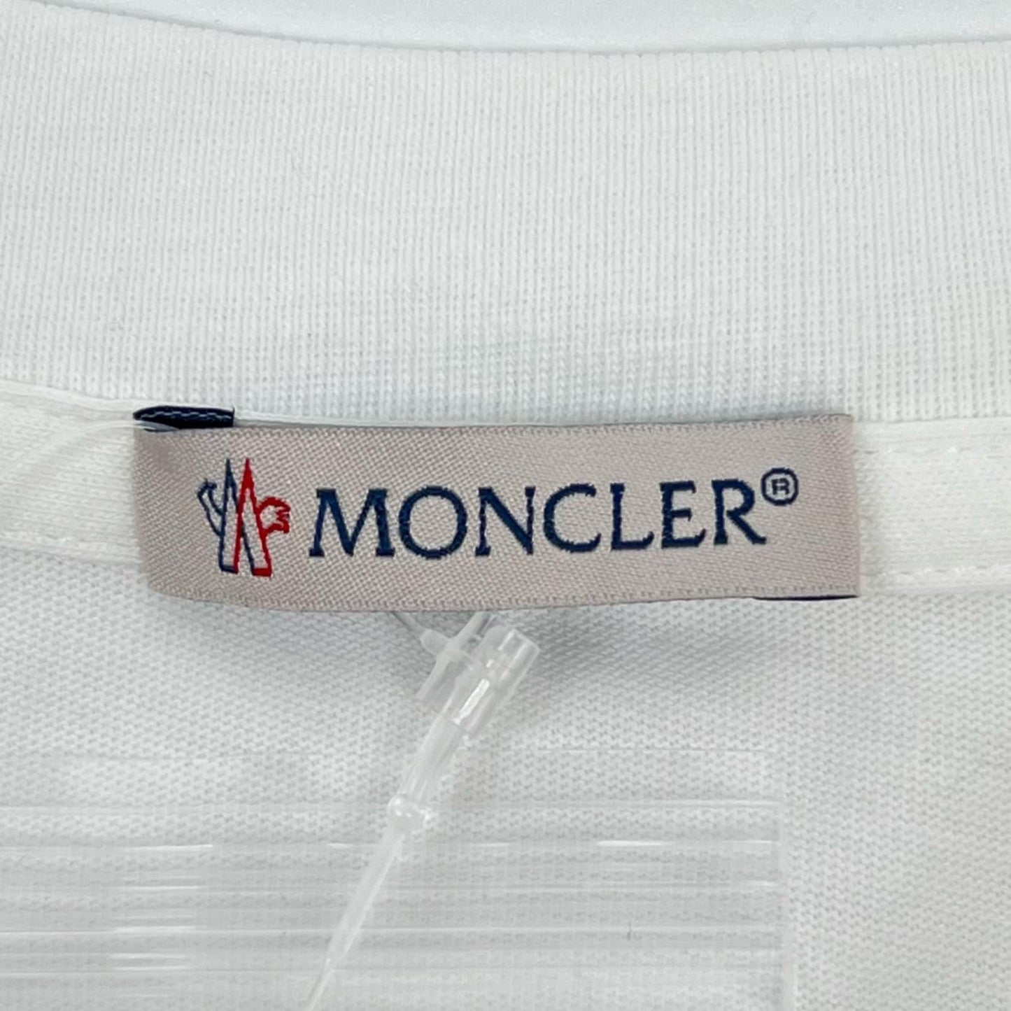Moncler Cotton 100% Logo Line Stone Decoration Short Sleeve T-Shirt White — view 6