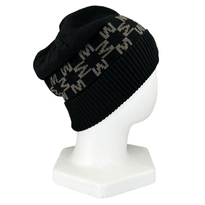 Moncler Berretto Cotton Logo Patch Knit Cap Black Uni Hat — view 5