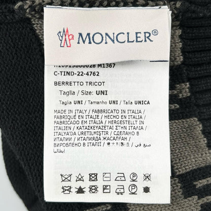 Moncler Berretto Cotton Logo Patch Knit Cap Black Uni Hat — view 9