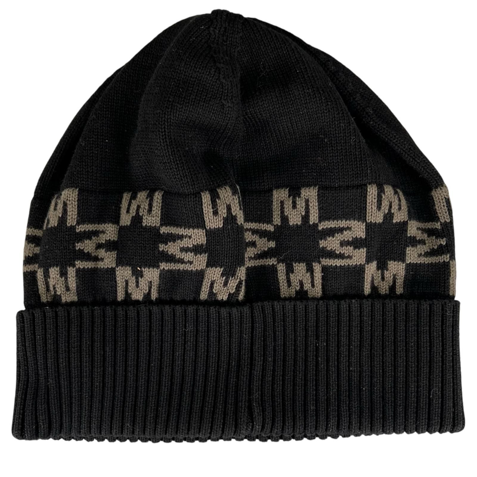 Moncler Berretto Cotton Logo Patch Knit Cap Black Uni Hat — view 7