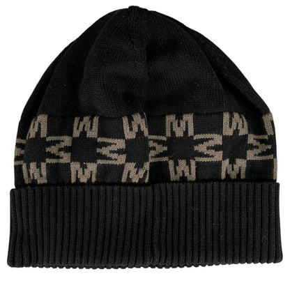 Moncler Berretto Cotton Logo Patch Knit Cap Black Uni Hat — view 7