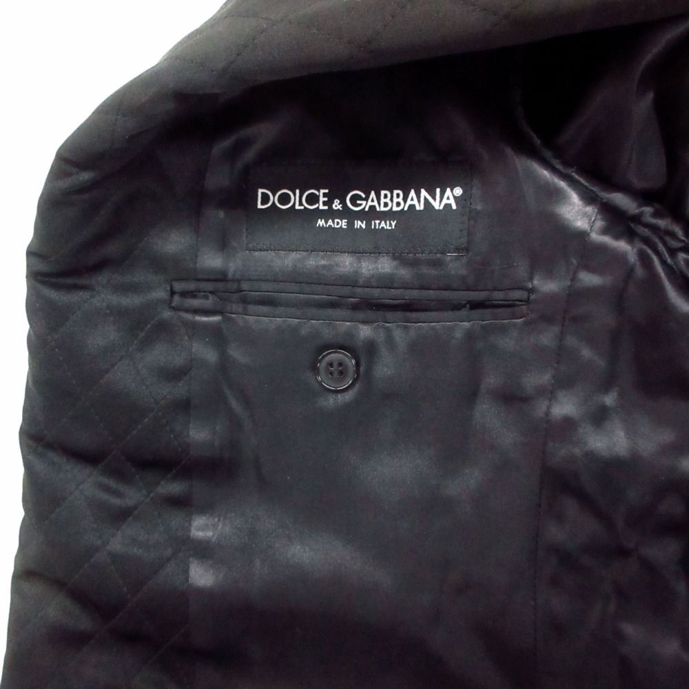 Dolce & Gabbana Tailored Jacket Quilted Shawl Collar Velour Black — view 7