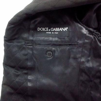 Dolce & Gabbana Tailored Jacket Quilted Shawl Collar Velour Black — view 7