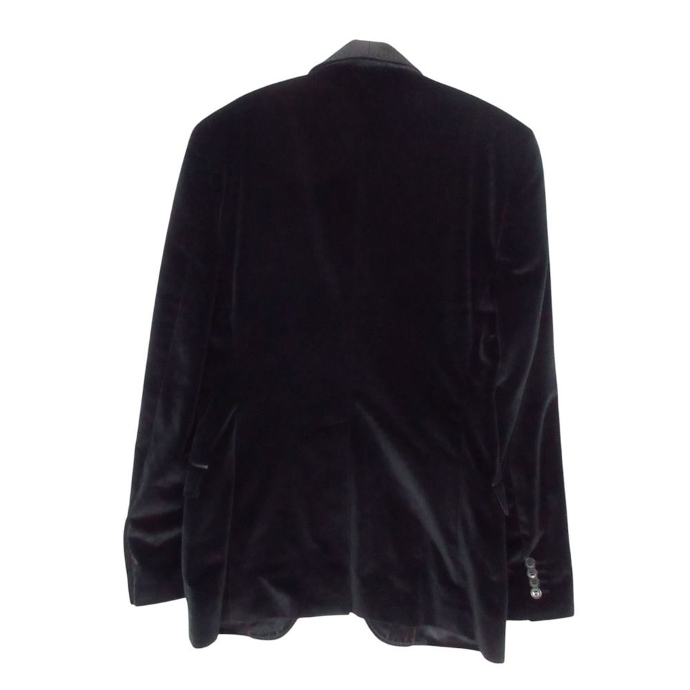 Dolce & Gabbana Tailored Jacket Quilted Shawl Collar Velour Black — view 2