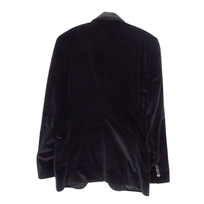 Dolce & Gabbana Tailored Jacket Quilted Shawl Collar Velour Black — view 2