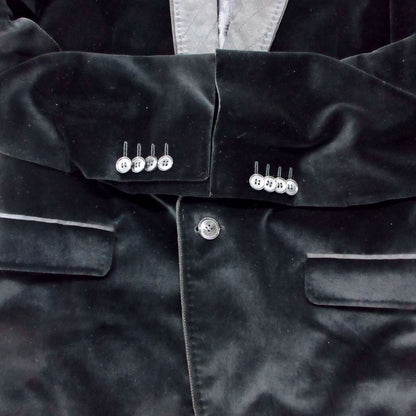 Dolce & Gabbana Tailored Jacket Quilted Shawl Collar Velour Black — view 5