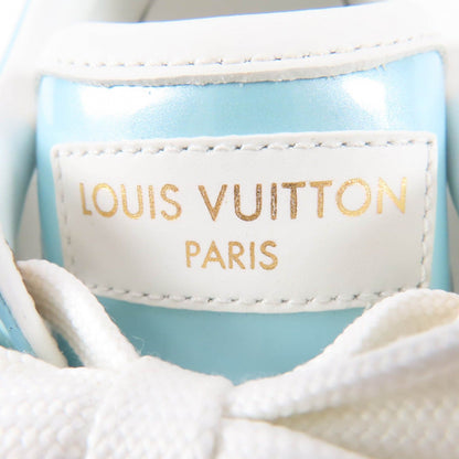 Louis Vuitton Time Out Line Leather Monogram Low Cut Sneakers Light Blue White — view 8