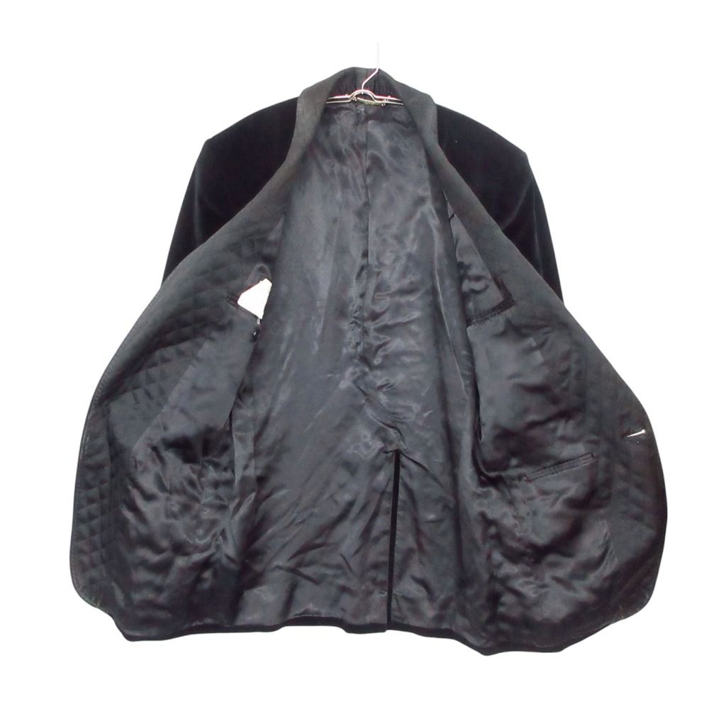 Dolce & Gabbana Tailored Jacket Quilted Shawl Collar Velour Black — view 3