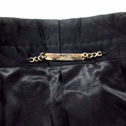 Dolce & Gabbana Tailored Jacket Quilted Shawl Collar Velour Black — view 6