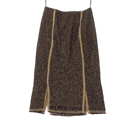 Prada Suit Tweed Coat Skirt Set Virgin Wool Brown 38 — view 4