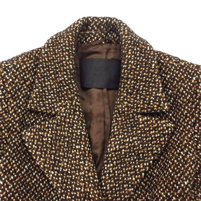 Prada Suit Tweed Coat Skirt Set Virgin Wool Brown 38 — view 5
