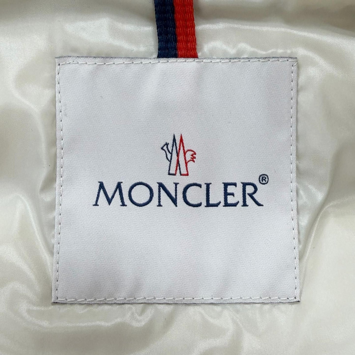 Moncler Guichard Logo Patch Lambskin Contrast Down Jacket Beige 1 — view 8