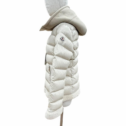 Moncler Guichard Logo Patch Lambskin Contrast Down Jacket Beige 1 — view 2