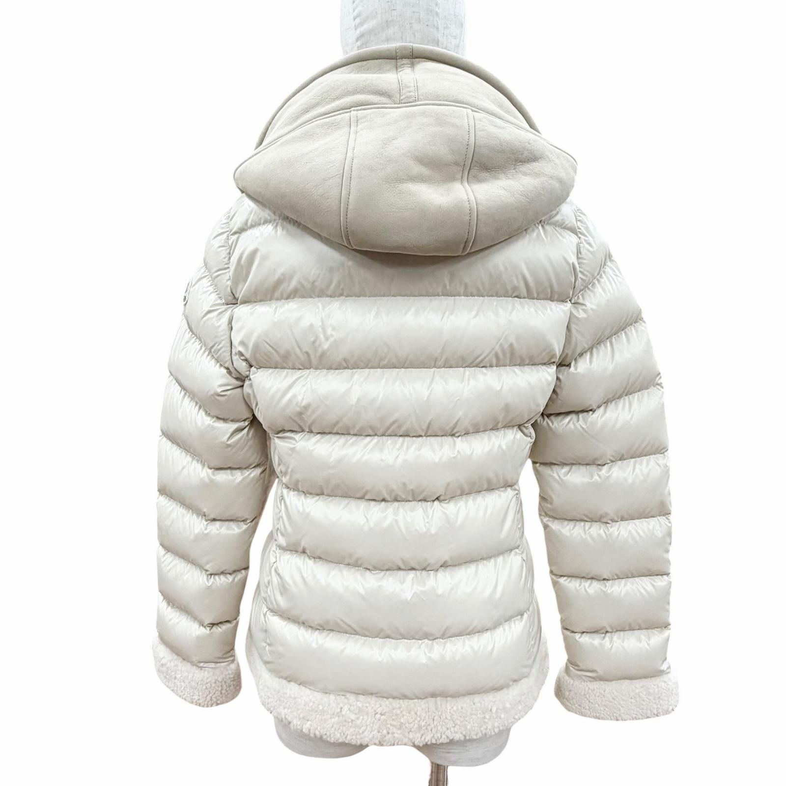 Moncler Guichard Logo Patch Lambskin Contrast Down Jacket Beige 1 — view 3