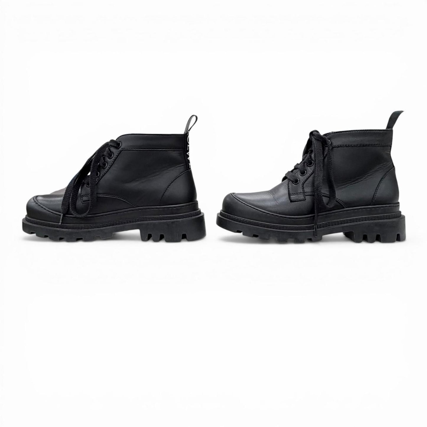 Loewe Mid Cut Combat Boots Leather Short Black — view 3