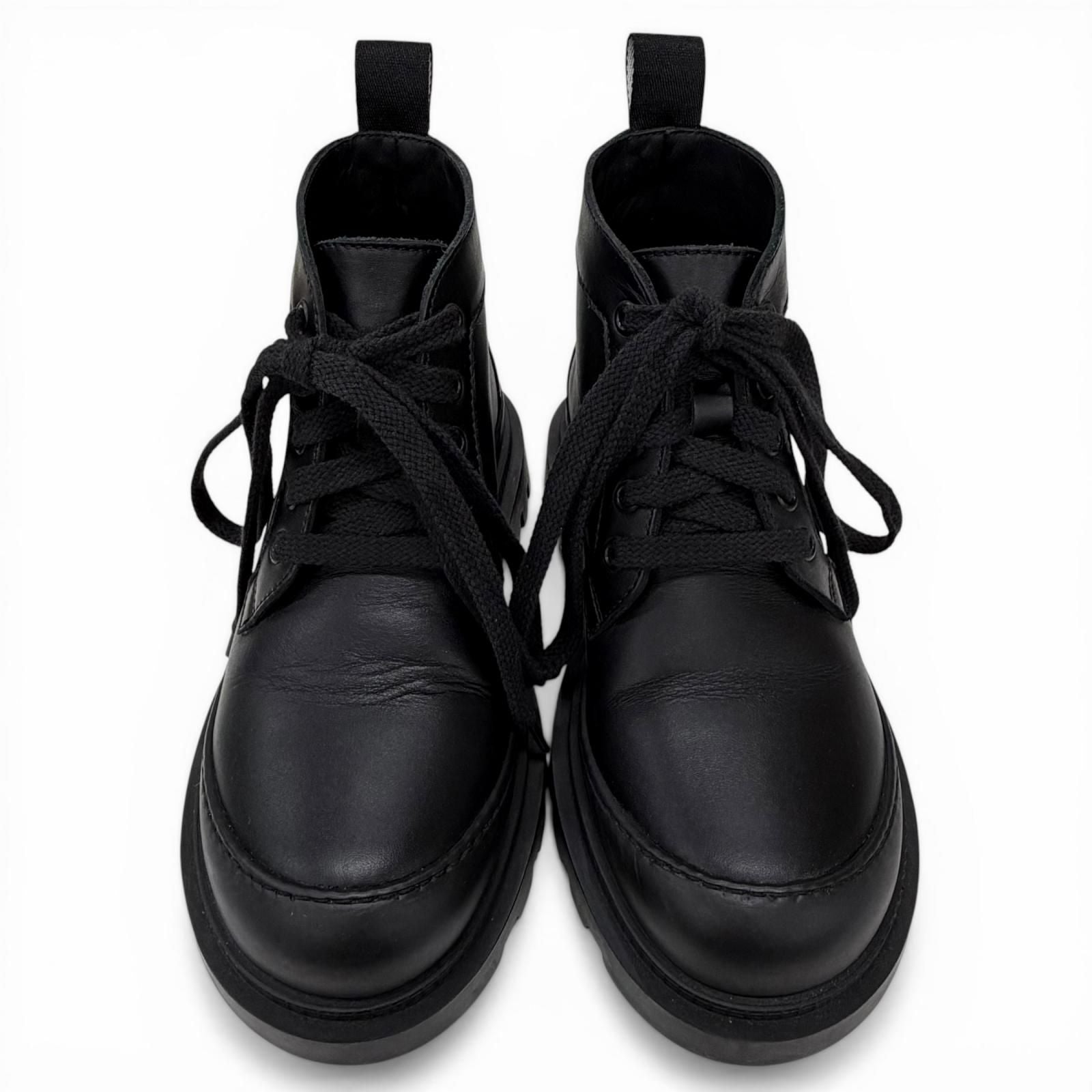 Loewe Mid Cut Combat Boots Leather Short Black — view 7