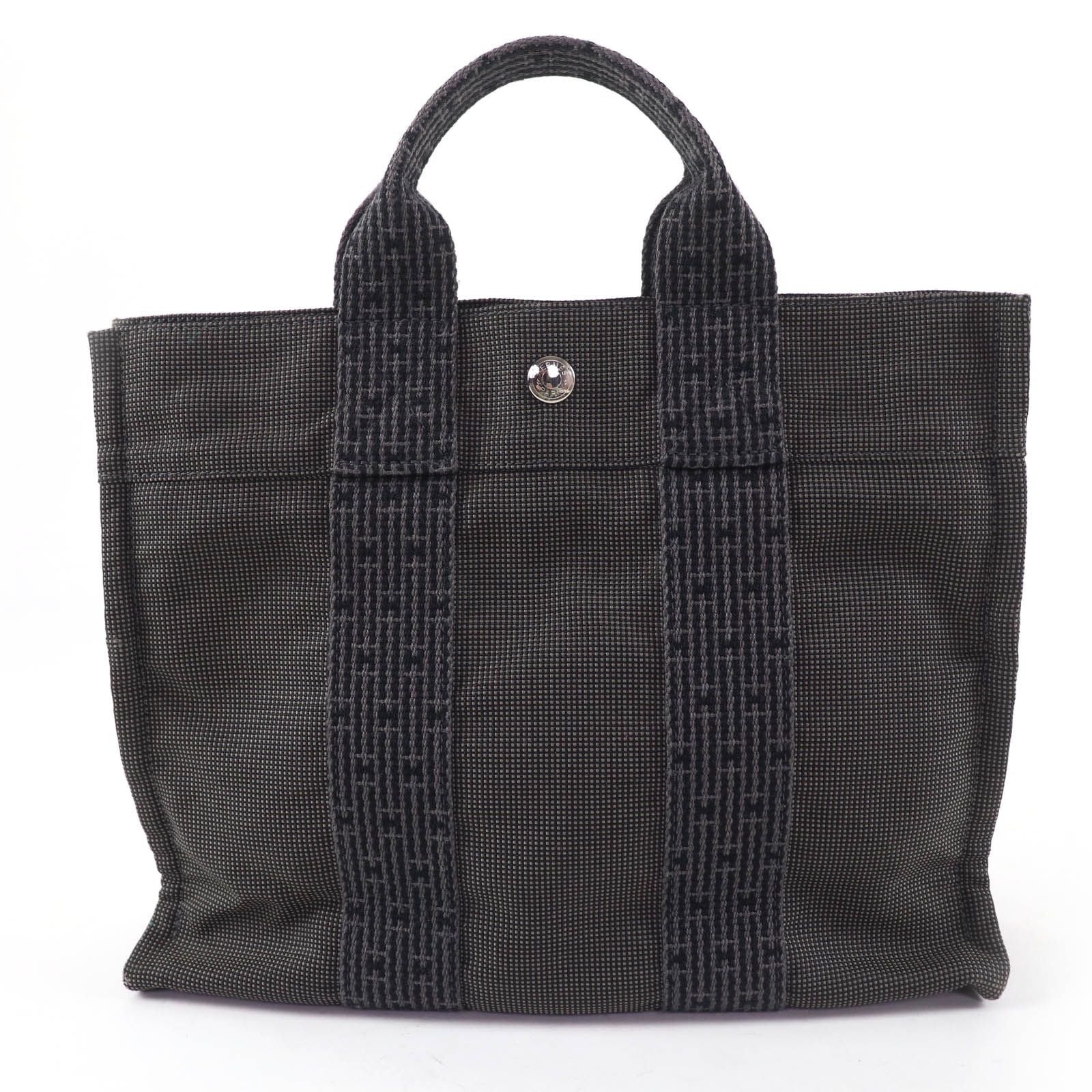 Hermes Her Line PM Key with Cadena Series Canvas Tote Gray — view 2