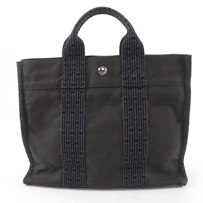 Hermes Her Line PM Key with Cadena Series Canvas Tote Gray — view 2