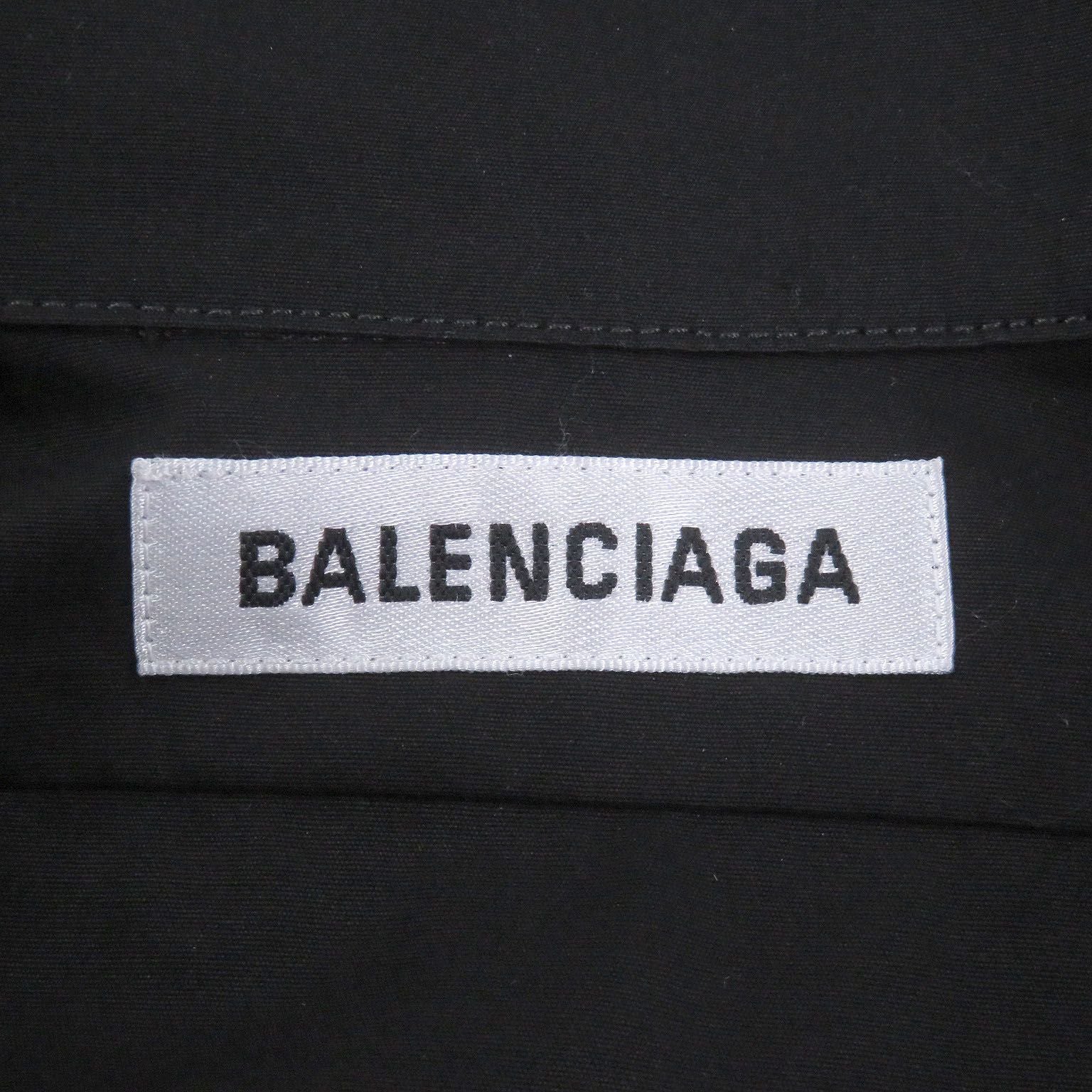 Balenciaga Cotton 100% Back Logo Oversized Button Down Jacket Long Sleeve Shirt — view 7