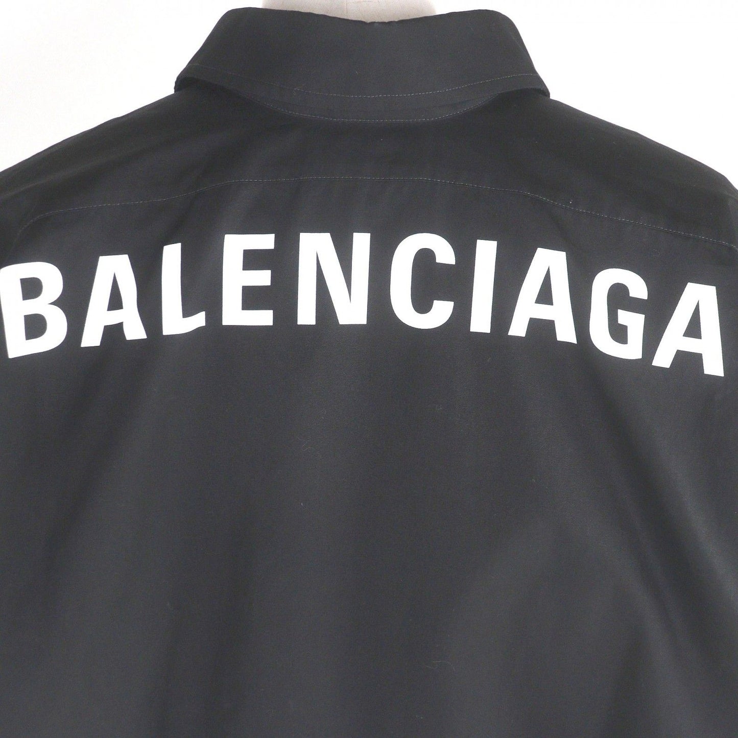 Balenciaga Cotton 100% Back Logo Oversized Button Down Jacket Long Sleeve Shirt — view 5