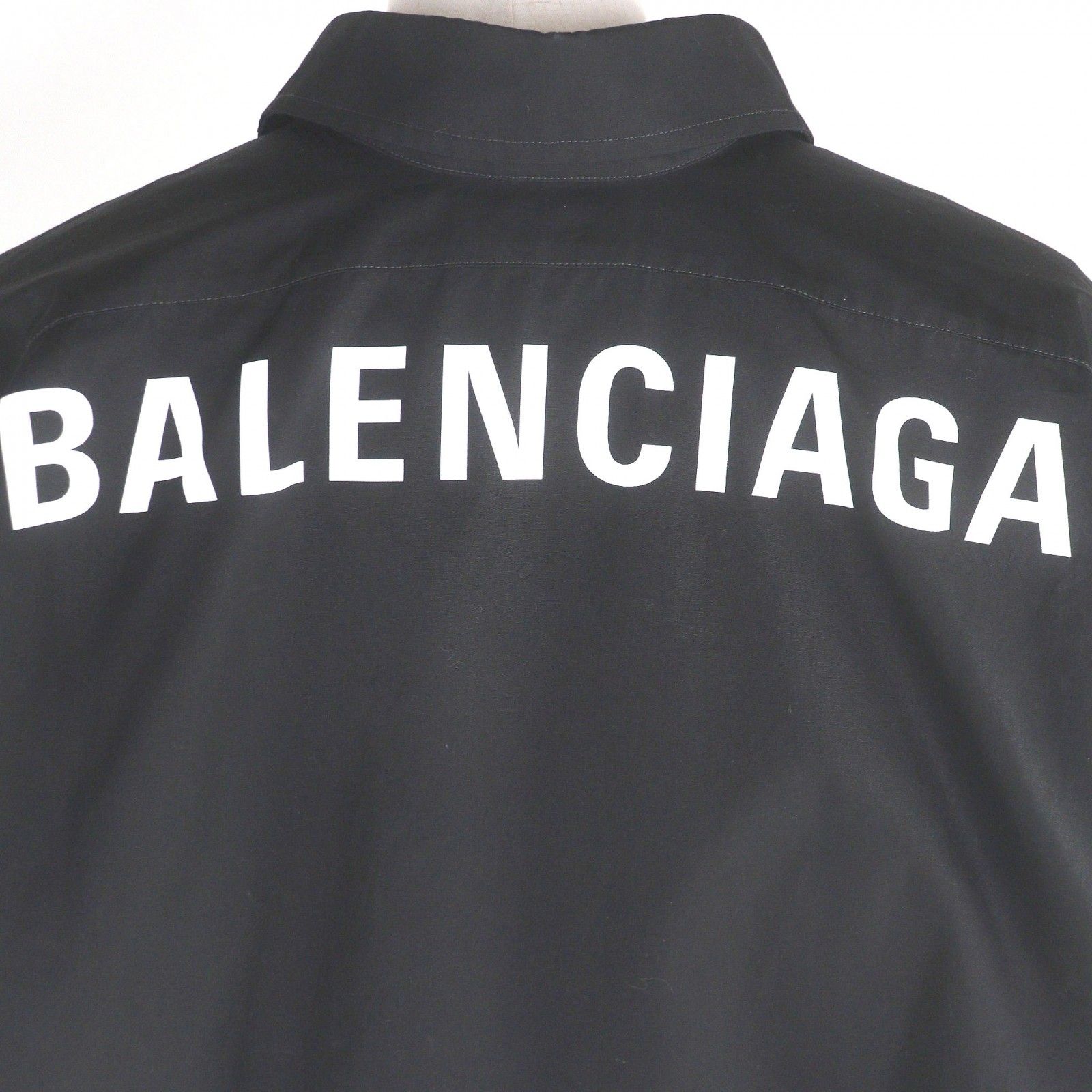 Balenciaga Cotton 100% Back Logo Oversized Button Down Jacket Long Sleeve Shirt — view 5