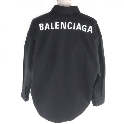 Balenciaga Cotton 100% Back Logo Oversized Button Down Jacket Long Sleeve Shirt — view 4