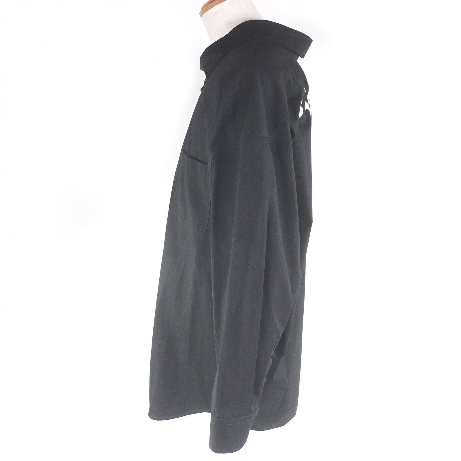 Balenciaga Cotton 100% Back Logo Oversized Button Down Jacket Long Sleeve Shirt — view 3