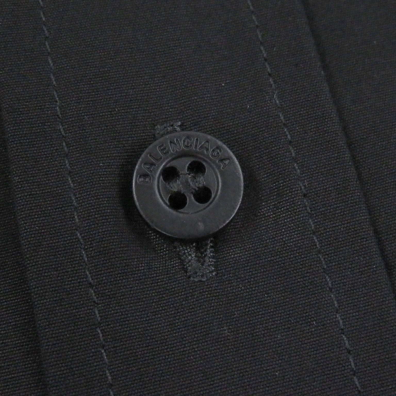 Balenciaga Cotton 100% Back Logo Oversized Button Down Jacket Long Sleeve Shirt — view 6
