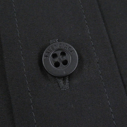 Balenciaga Cotton 100% Back Logo Oversized Button Down Jacket Long Sleeve Shirt — view 6